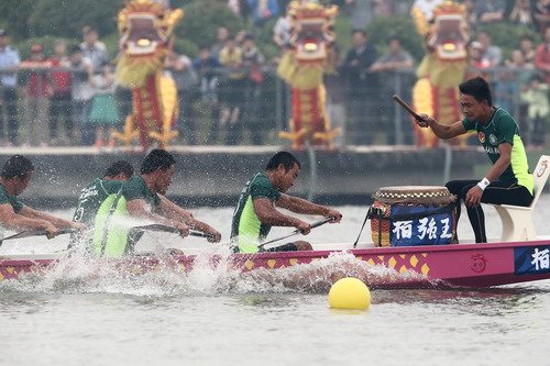 水上竞龙舟 京台青年“划”出新友谊(图1)