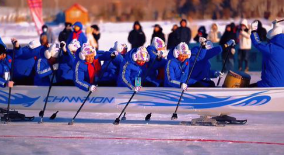 冰上龙舟竞渡阅海 75支参赛队伍760余名选手云集银川(图4)